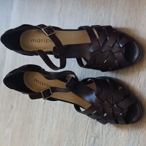 Maripe Leather Strappy Heels Size 7.5 M